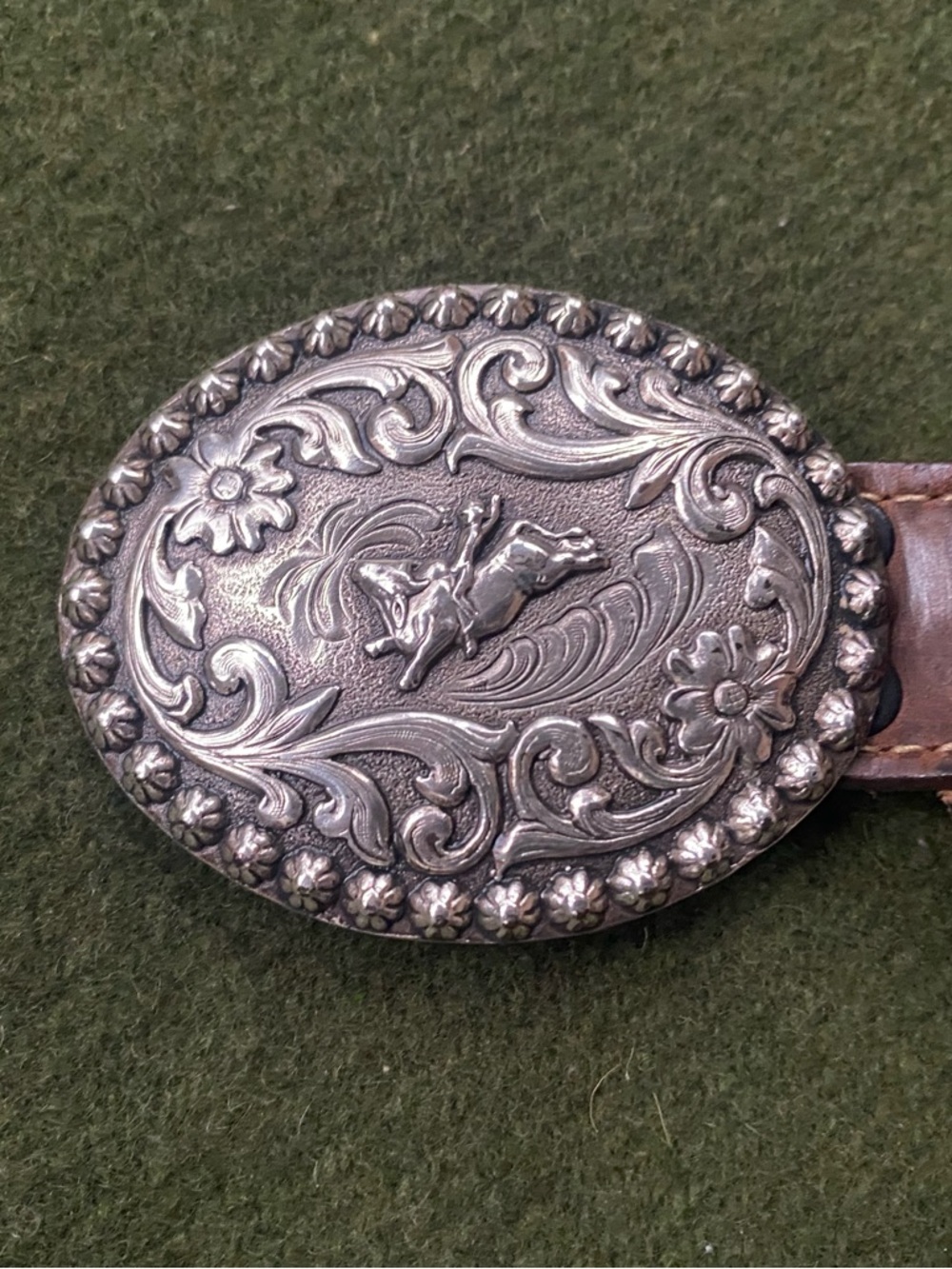 Wrangler Silver Western Floral Rodeo Belt